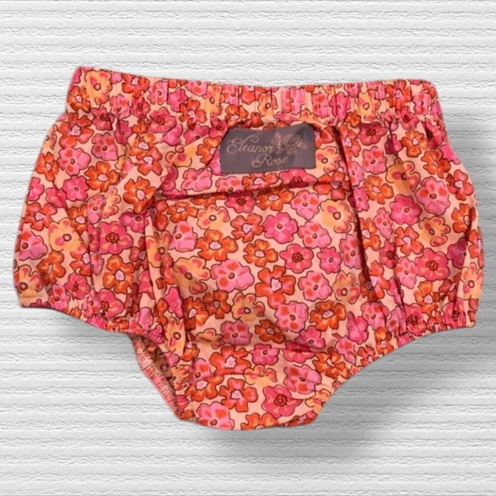 Eleanor Rose 2t Pink Orange Ditsy Flower Bloomers Heidi